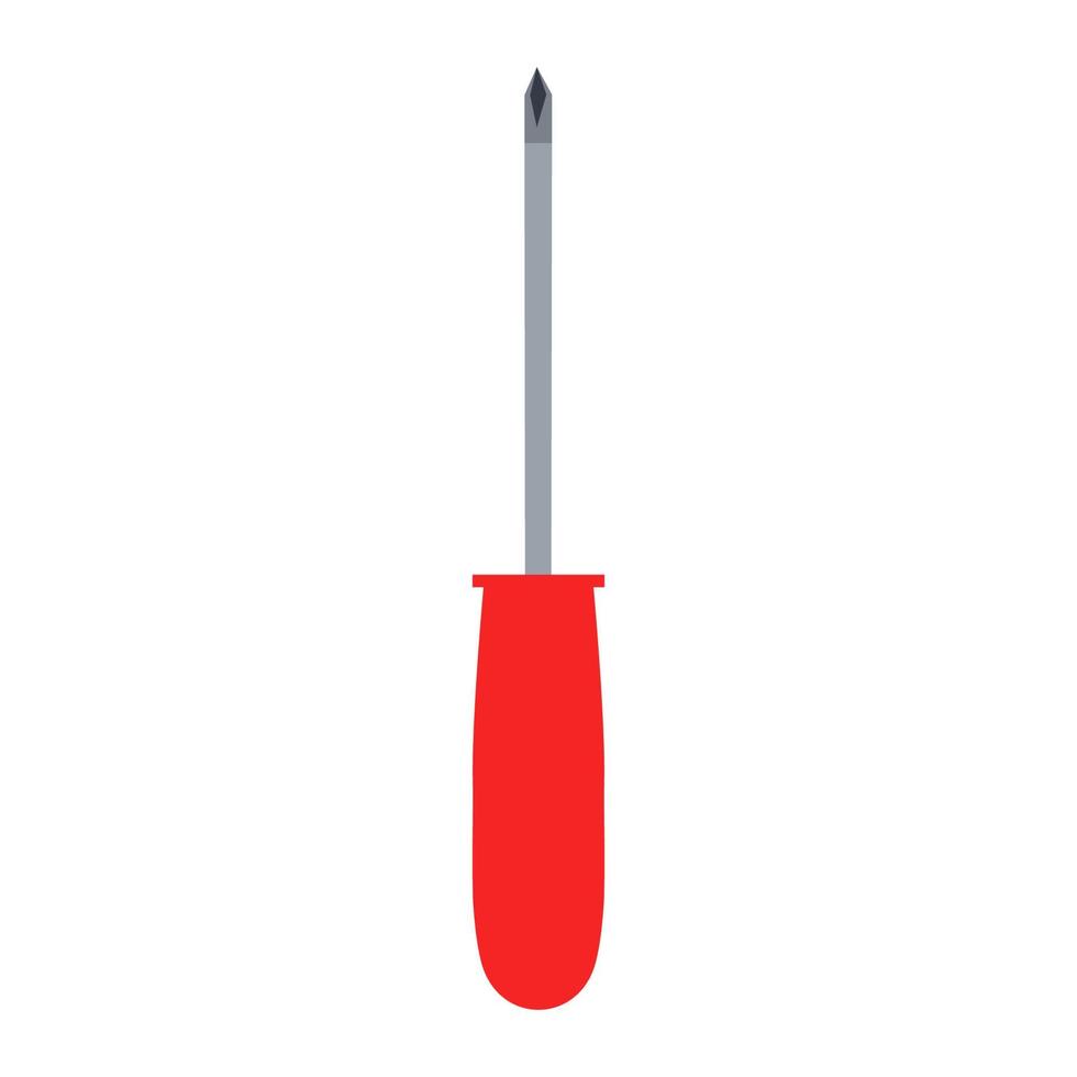 Screwdriver vector icon illustration repair equipment symbol tool. Screwdriver work instrument sign icon service industry. Repair fix object support element hardware. Manual carpenter work tool simple