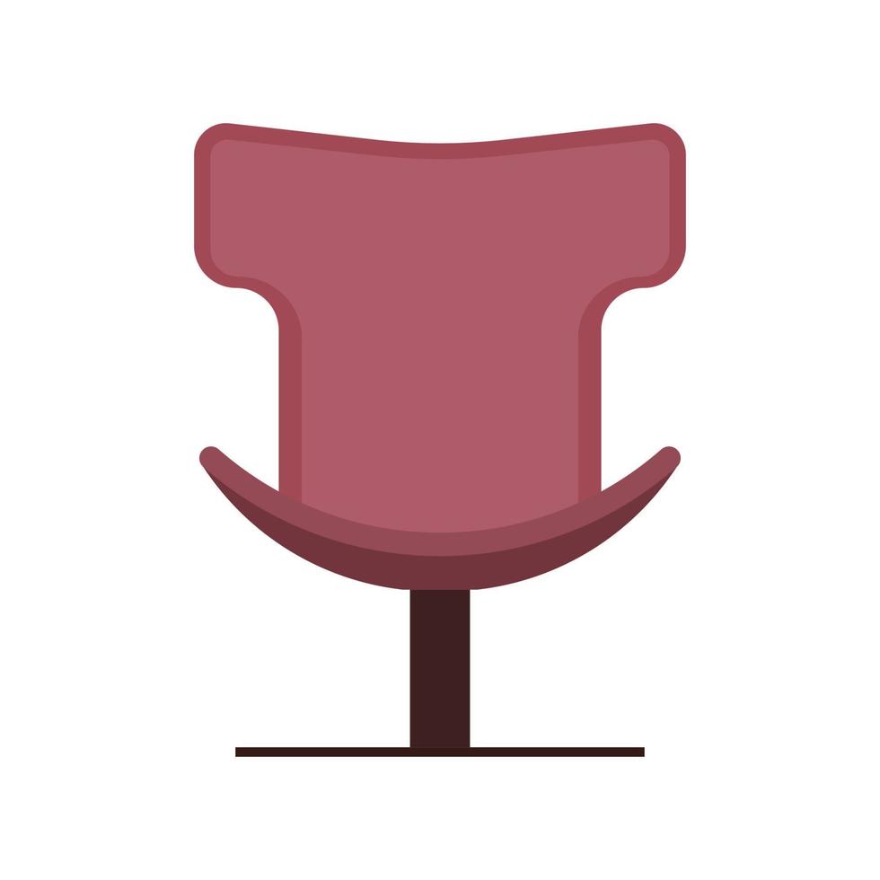 jefe silla de oficina vector plano icono vista frontal. cómodo relajación signo muebles interiores equipo nadie