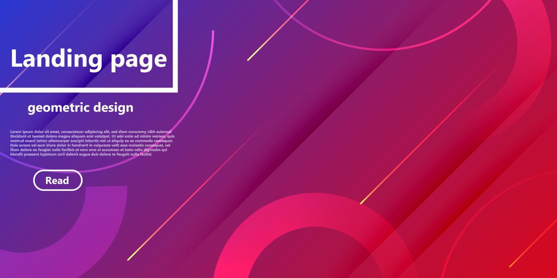 Minimal abstract background design vector template. Pattern geometric poster graphic shape. Gradient landing page digital concept. Dynamic motion futuristic fluid wave cover