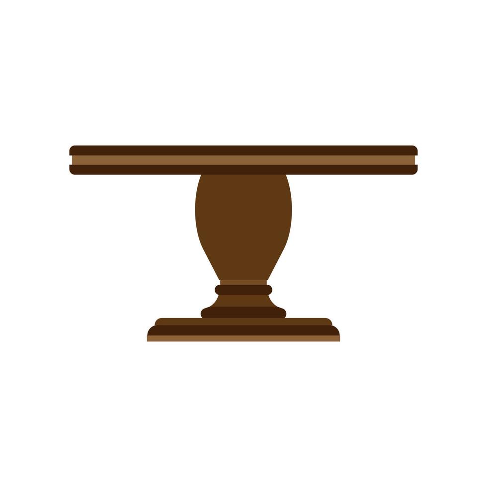 Table side view vector icon furniture isolated interior. Business empty element desk wooden advertise. Cartoon decor room