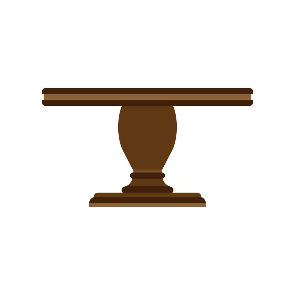 Table side view vector icon furniture isolated interior. Business empty element desk wooden advertise. Cartoon decor room