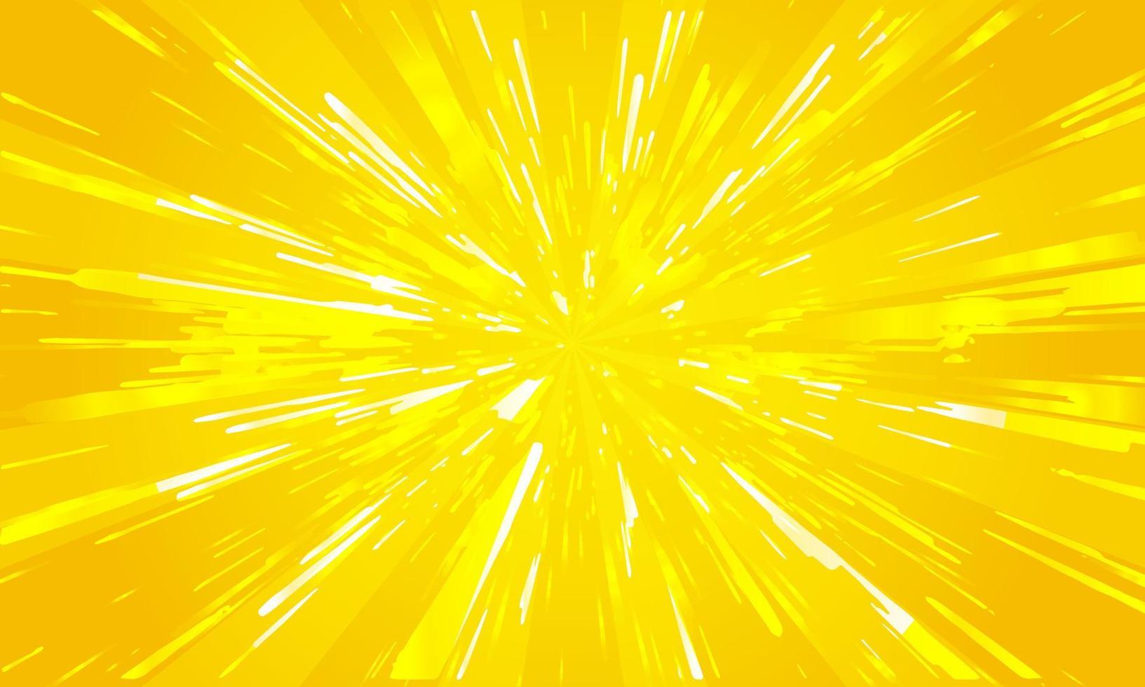 Abstract yellow comic zoom background. Acceleration cartoon super speed zoom. Vector illustration concept