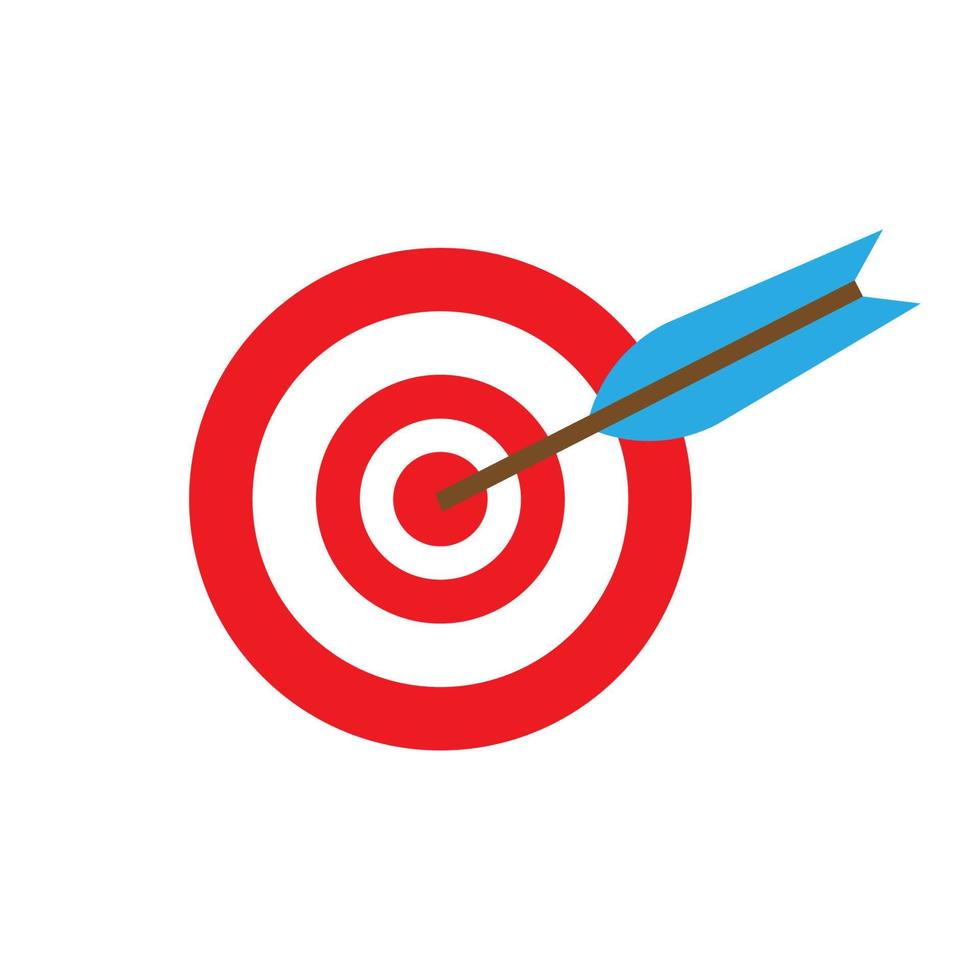 Target icon vector illustration symbol success accuracy. Business target icon center circle arrow goal aim. Achievement target icon aiming perfect strategy focus. Victory sign mark success circle