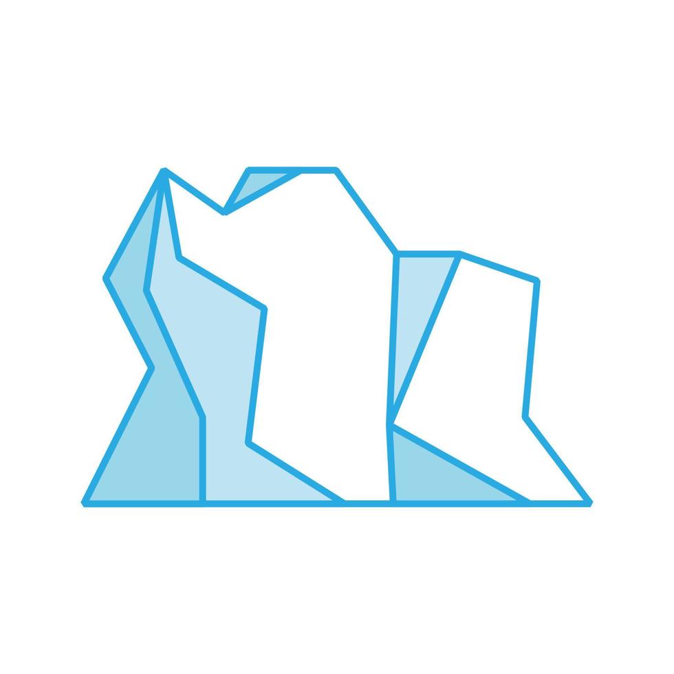 Iceberg vector icon and blue illustration underwater sea. Nature deep ocean and polar antarctic cold. Arctic freeze mountain glacier symbol and frozen berg design. Abstract under north landscape