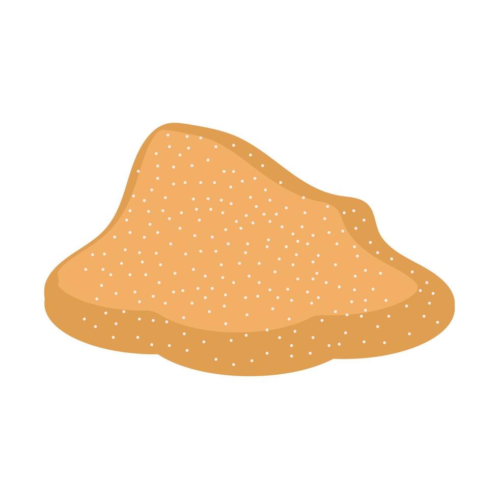 Heap of brown sugar vector illustration ingredient food. Sweet cube isolated white design. Pile grain and treat cooking granule natural icon. Organic stack granulated sweetener product and powder sand