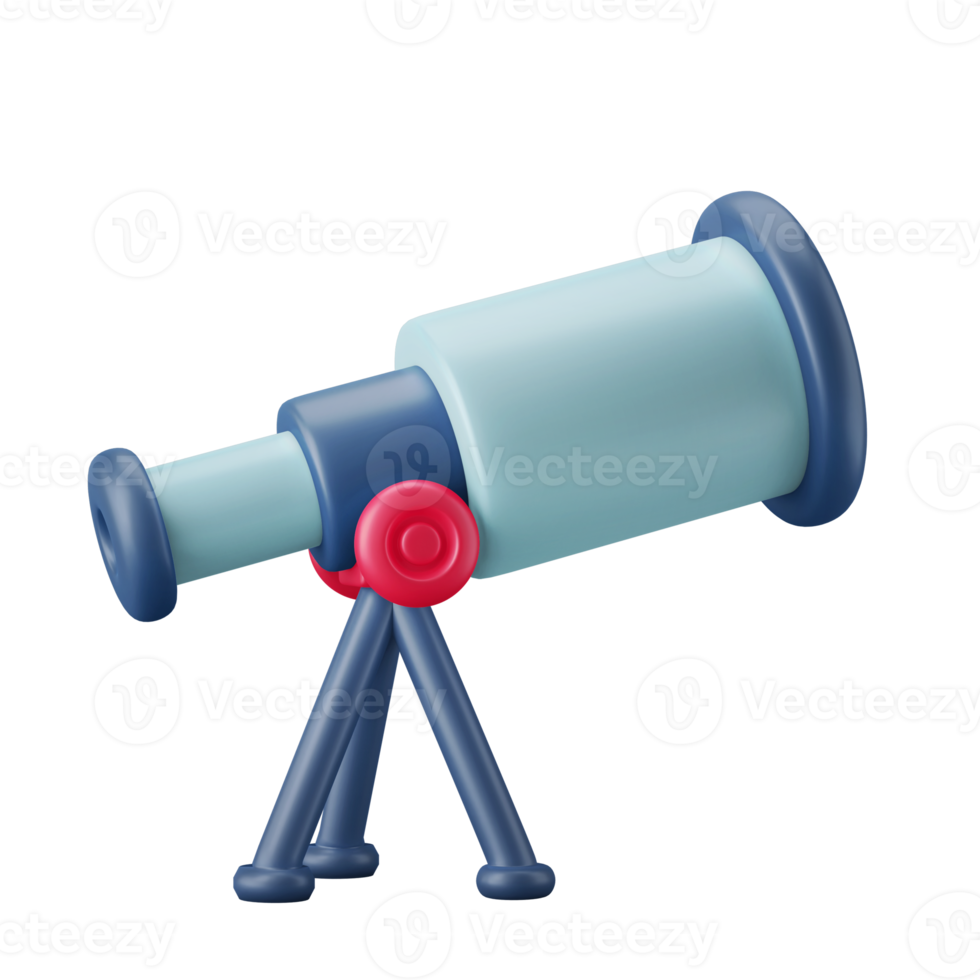 telescope astronomy physics 3d icon illustration png