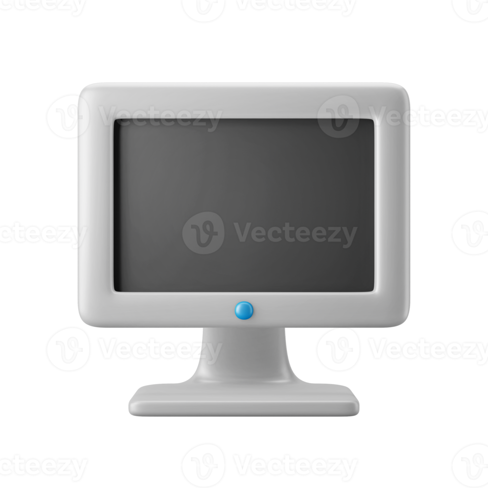 ilustração de ícone 3d de tela de monitor de computador png