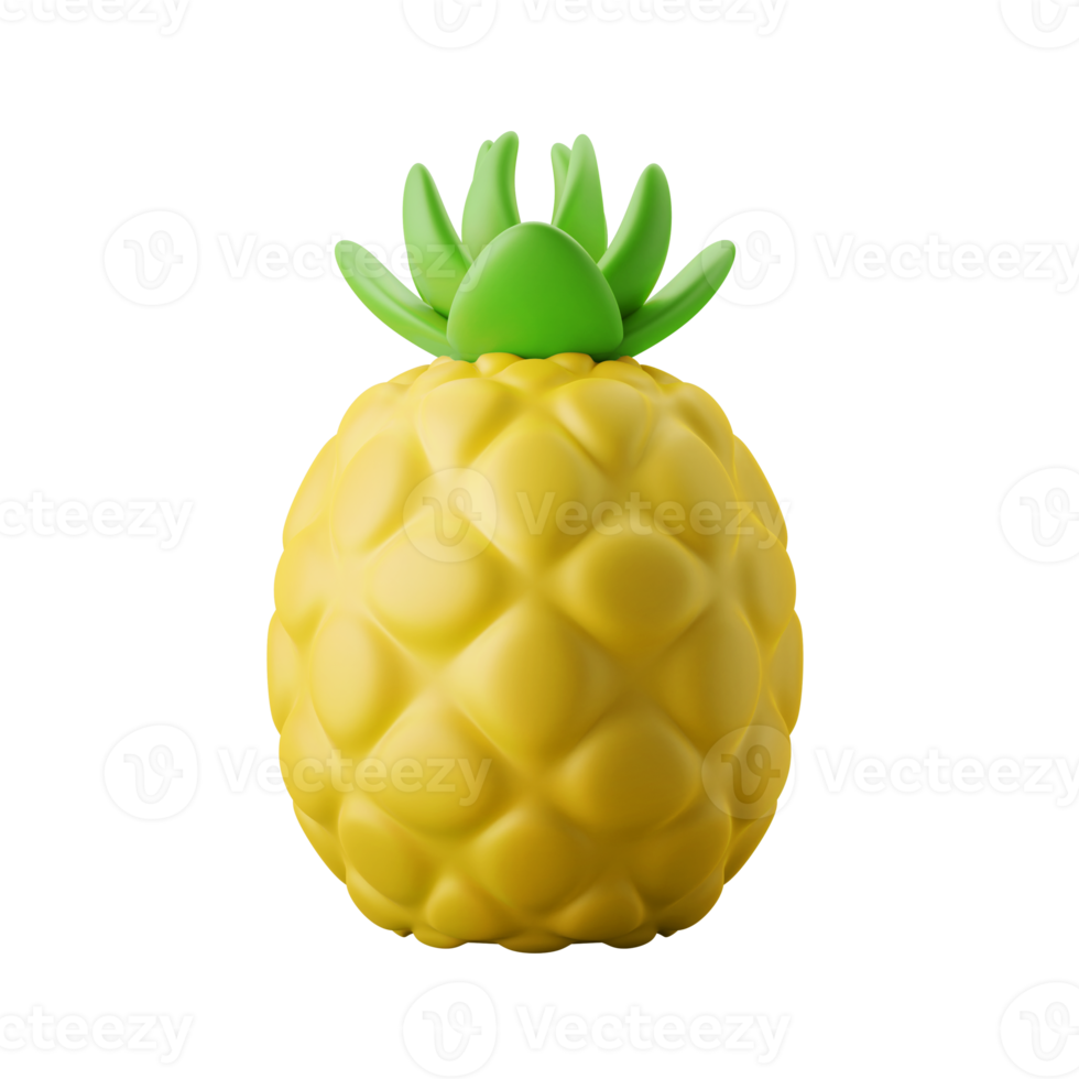 fresh whole pineapple 3d illustration icon 10881286 PNG