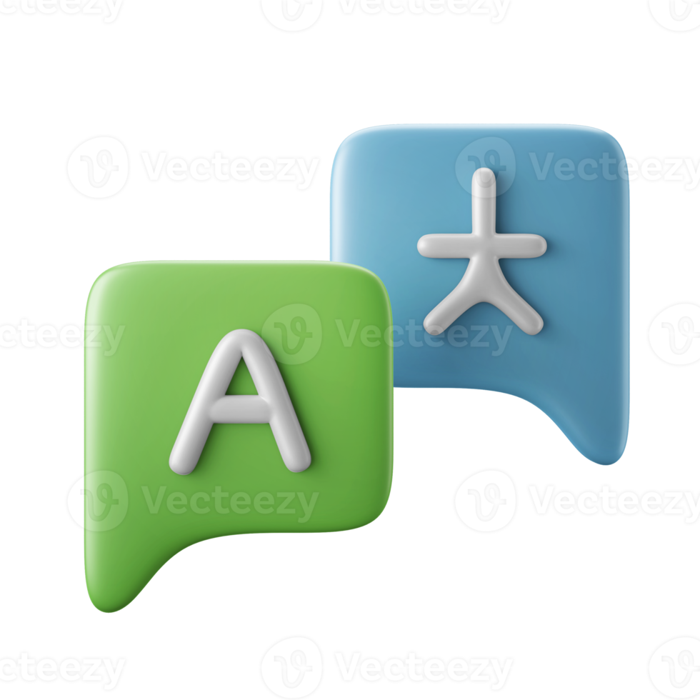 language conversation translation 3d icon illustration png