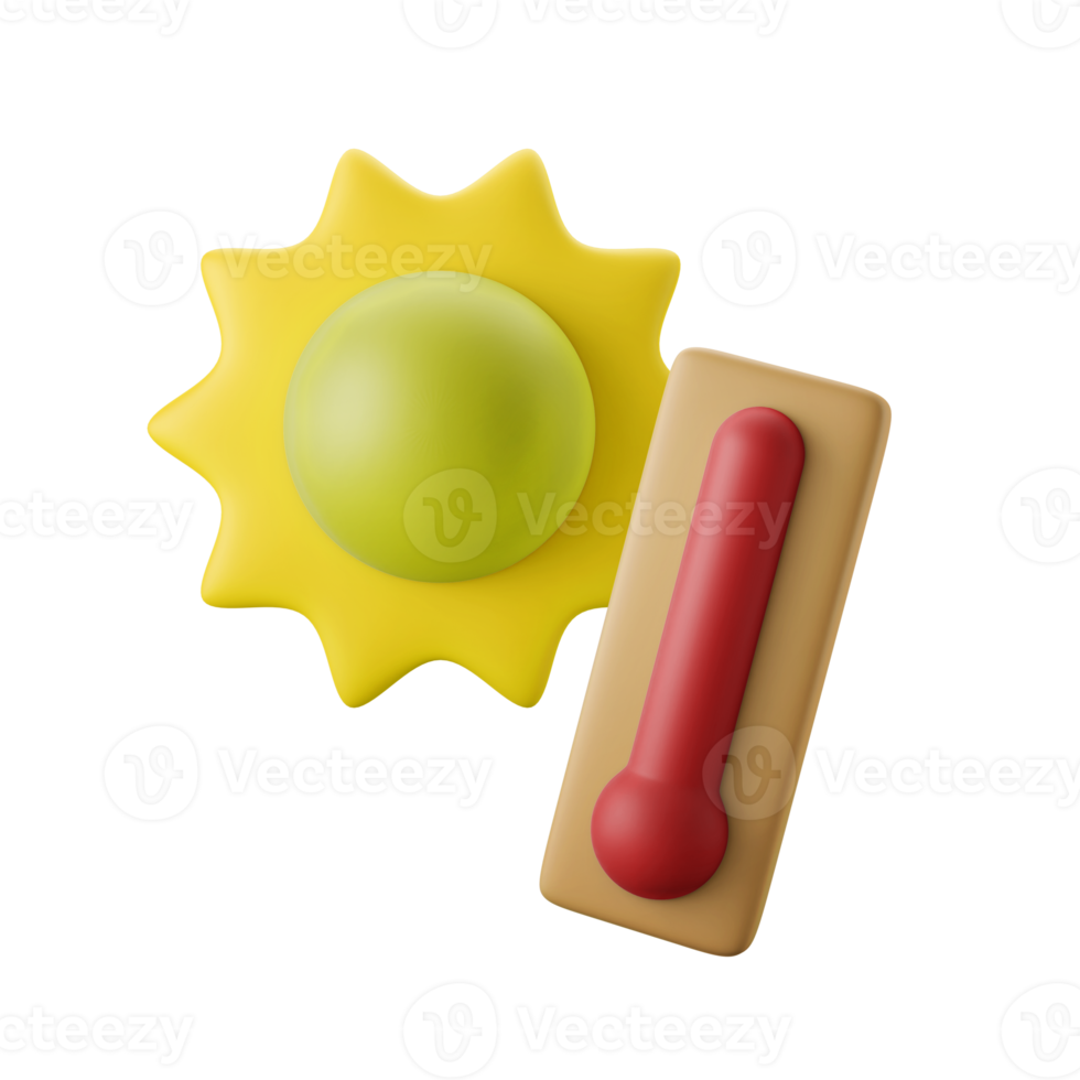 ilustração de ícone 3d de temperatura quente de verão png