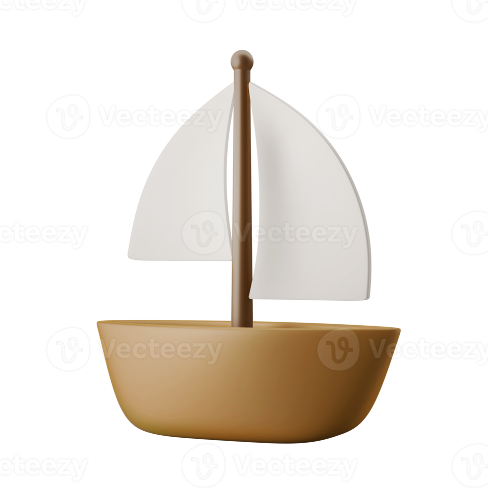 sailboat ship yacht 3d icon illustration png