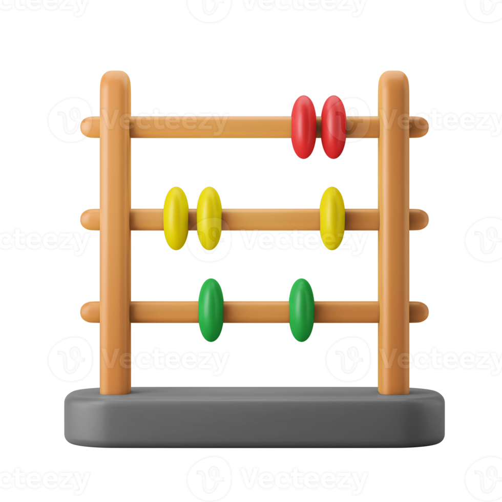 math abacus children toy 3d icon illustration png