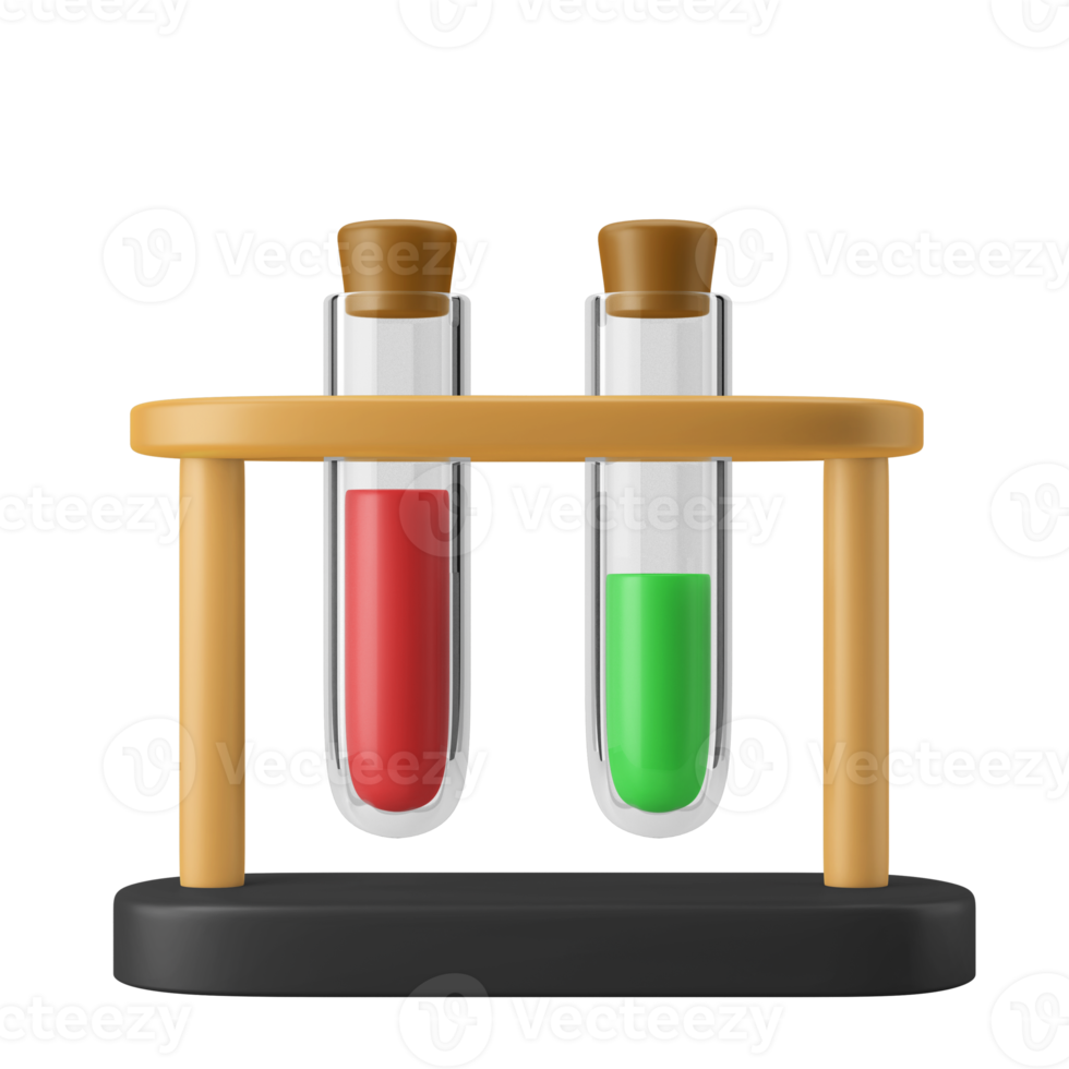 chemistry glass test tube with liquid 3d icon illustration png