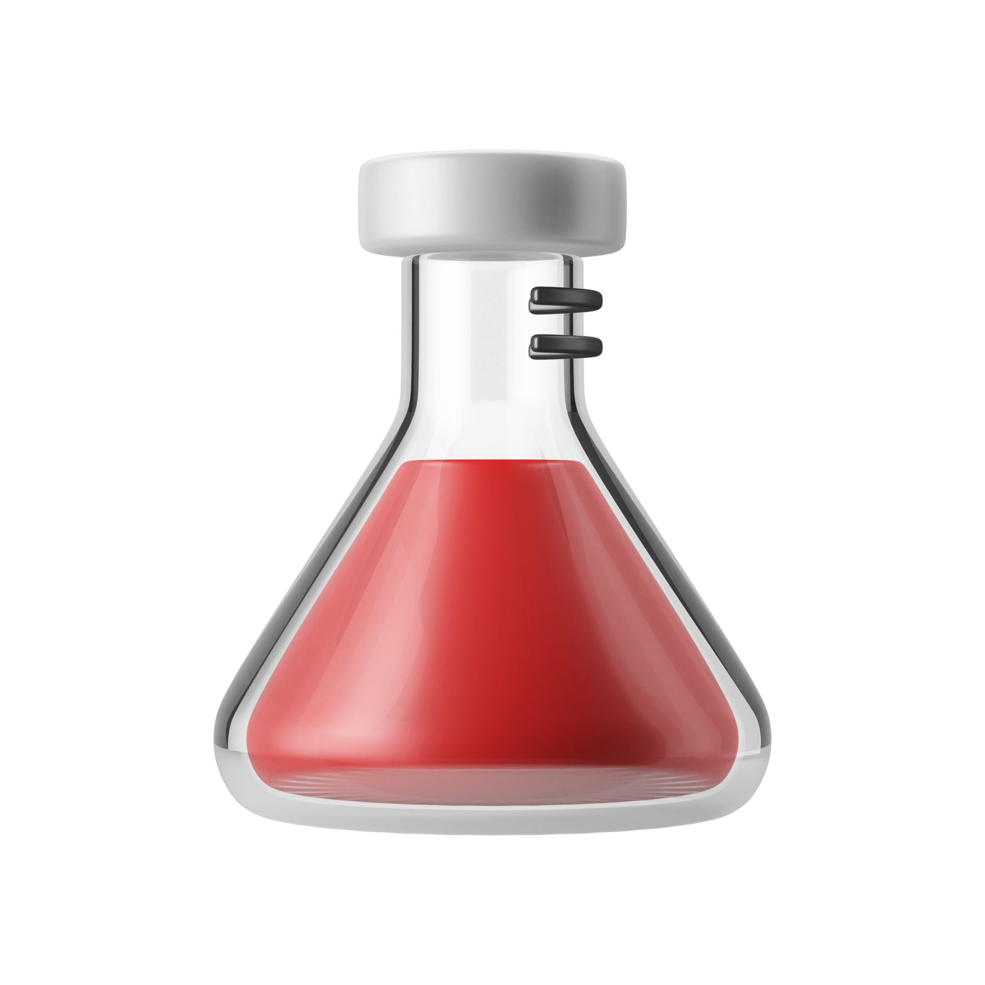 chemical flask glass with fluid 3d icon illustration 10881321 PNG