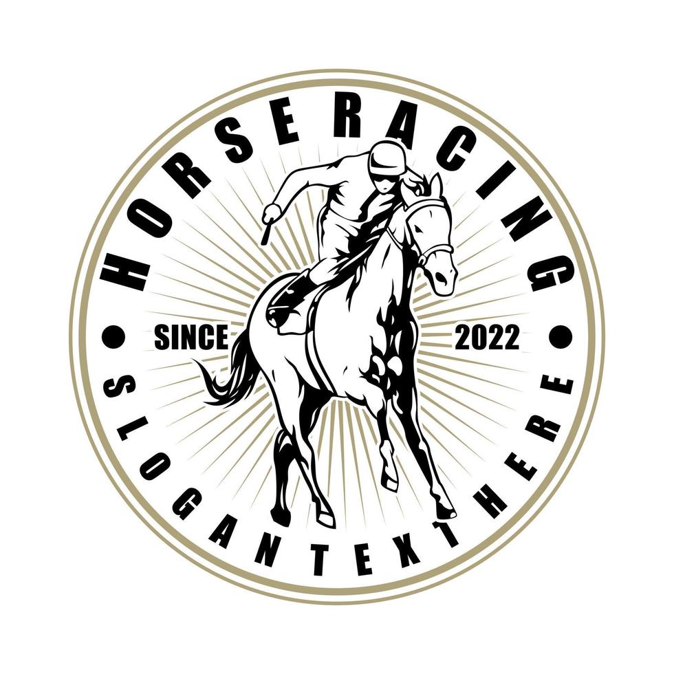 horse racing illustration design logo icon vector