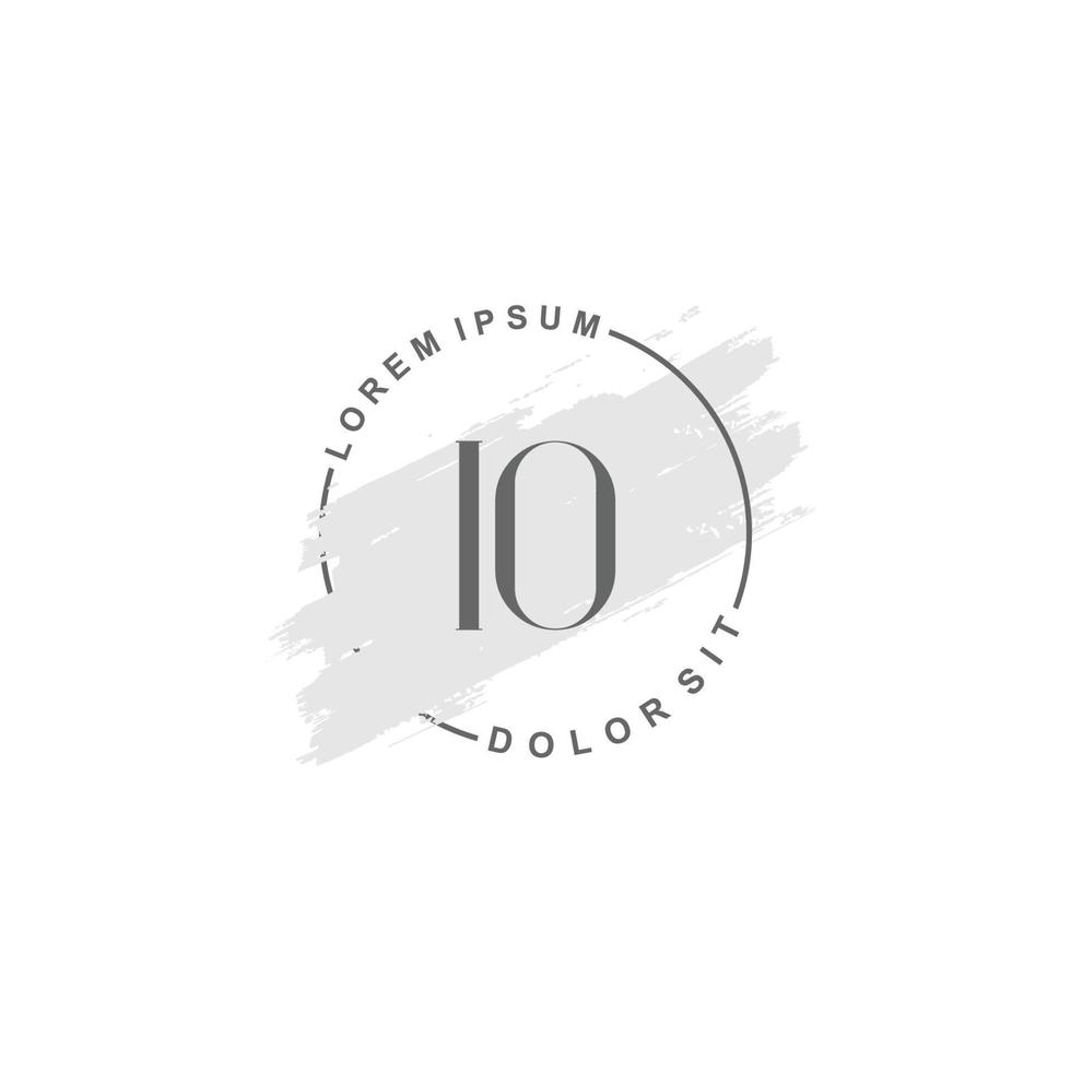 Initial IO minimalist logo with brush, Initial logo for signature, wedding, fashion. vector