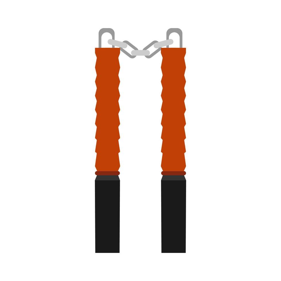 Nunchaku weapon vecotr icon ninja fight illustration equipment isolated. Culture asian sport defense sign. vector