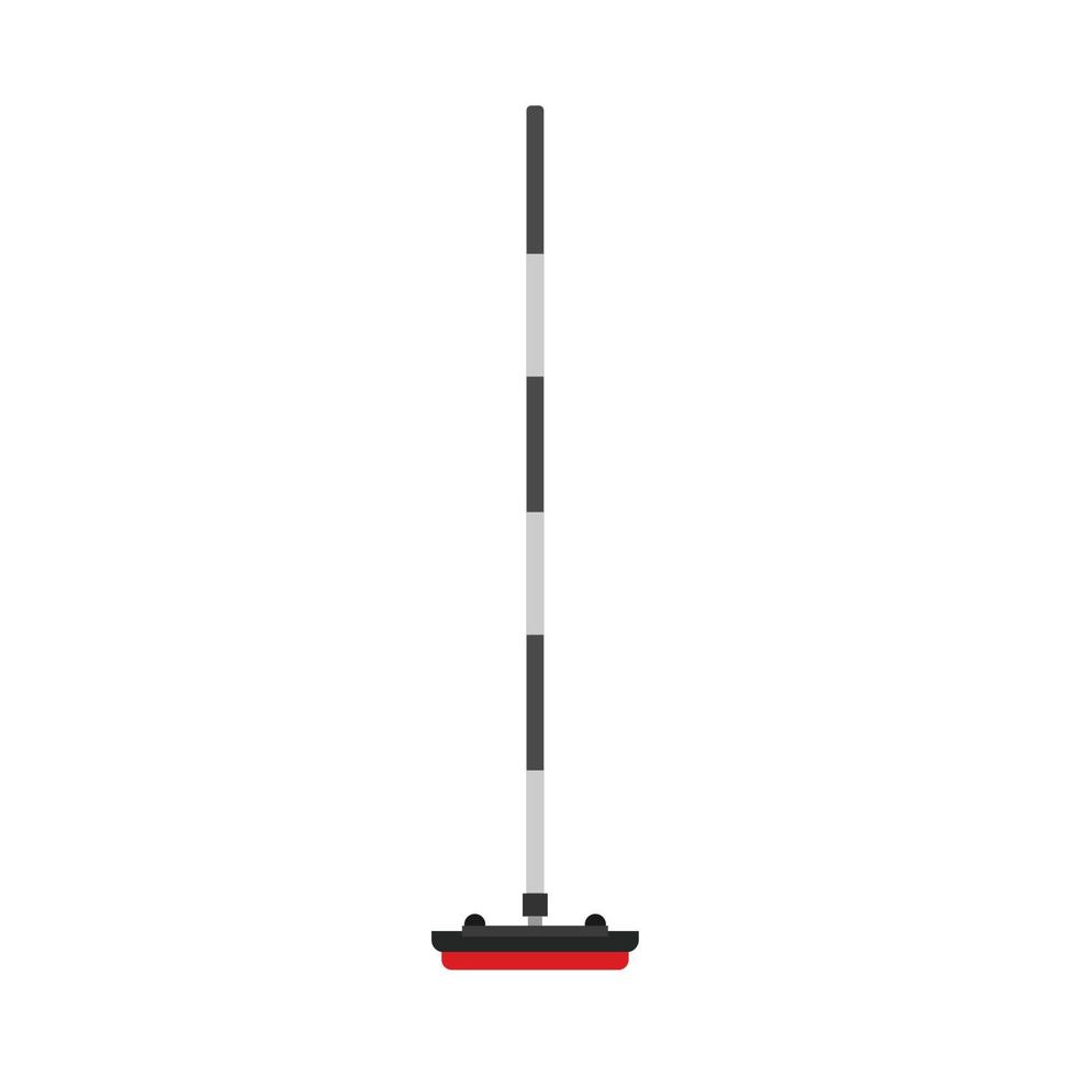 Curling broom stick sport equipment club game stone vector icon. Ice winter competition exercise  illustration slide