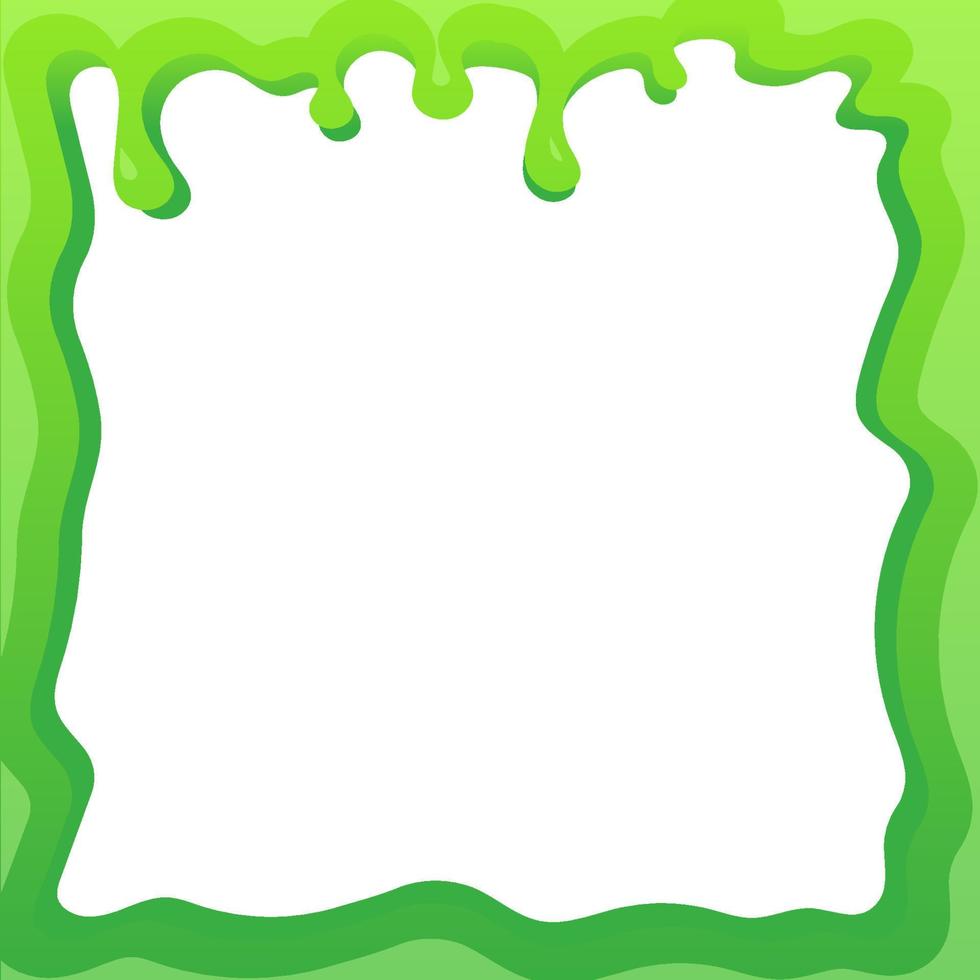 Slime frame vector background liquid blob. Paint drip green design isolated white. Halloween drop splash and dirty messy sticky banner. Slimy shape texture and splatter spot. Stain border cartoon