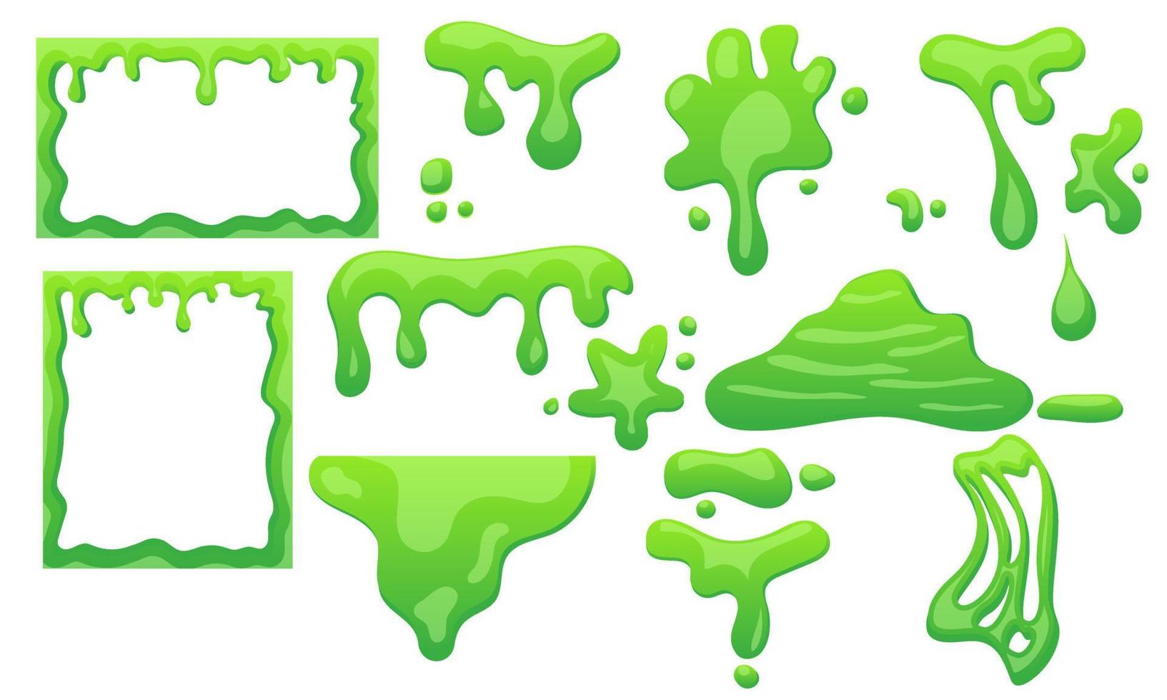 Slime splashes. Realistic green slime. Graphic concept for your