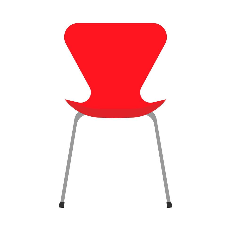 silla de oficina roja vector icono plano vista frontal. cómodo relajación signo muebles interiores equipo nadie