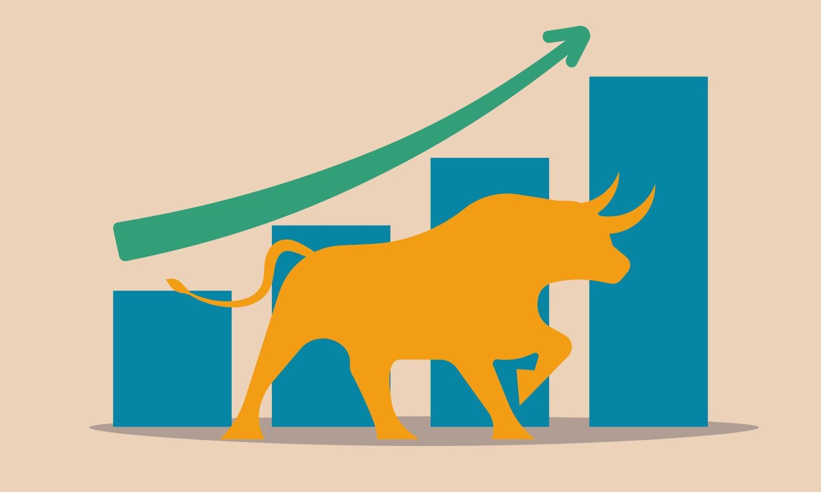 mercado alcista de nyse en la tendencia de crecimiento del coronavirus. indicador de inversión para el mercado de valores y el concepto de ilustración vectorial de crisis. colapso empresarial y recuperación económica con gráfico de dinero y ganancias comerciales vector