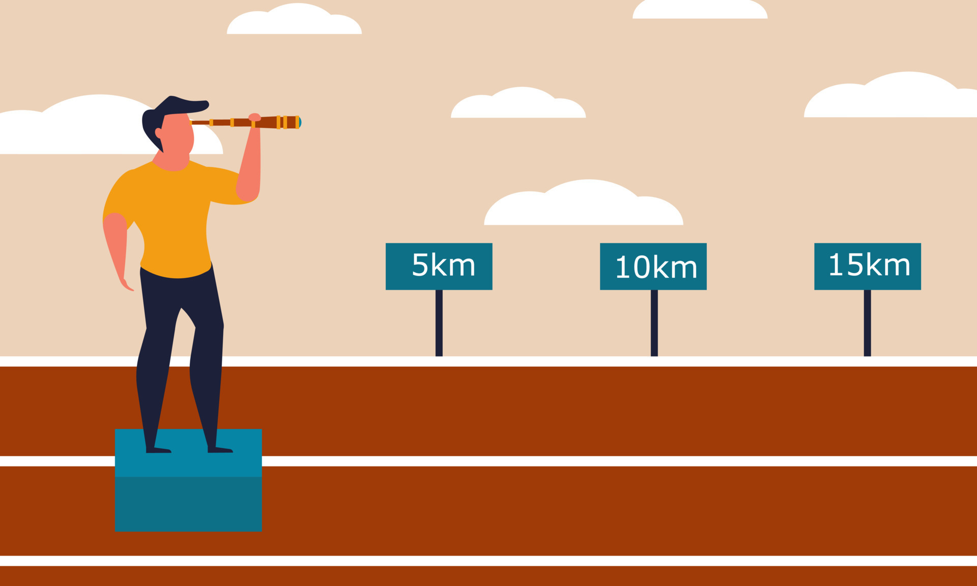 Journey future milestone and man forward ambition. Opportunity ahead