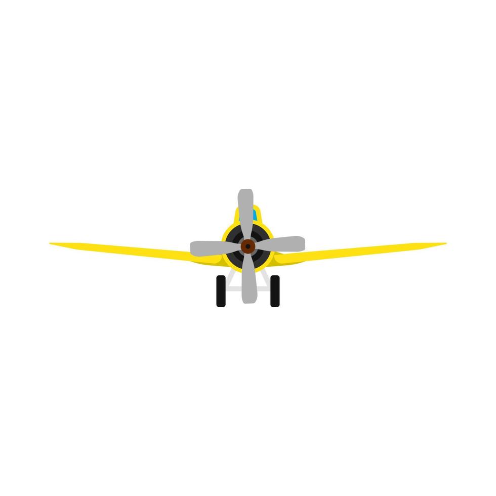 ilustración de transporte de aviones de vector de vista frontal de avión. volar viaje viaje vehículo de hélice. salida del motor