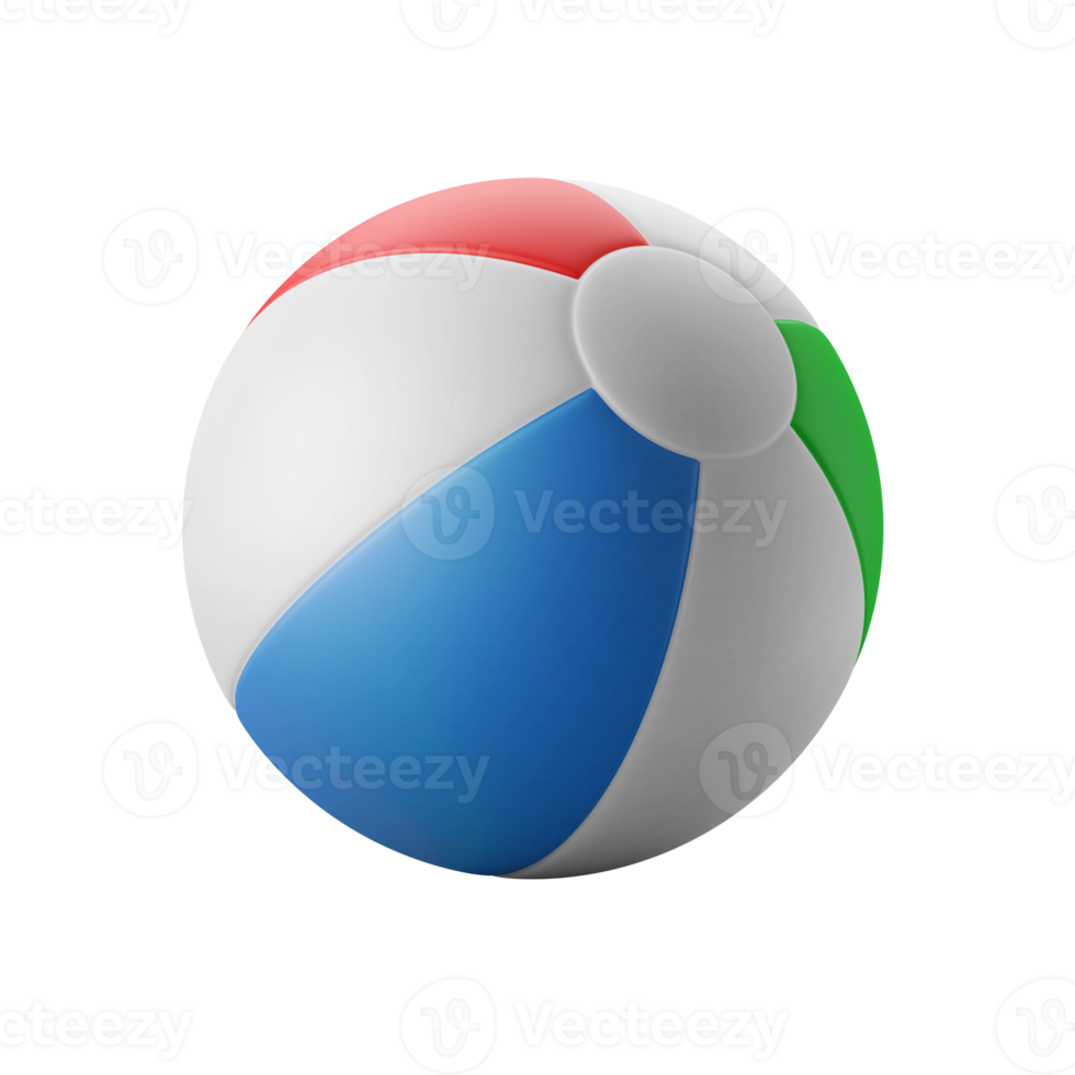 inflatable beach ball 3d icon illustration png