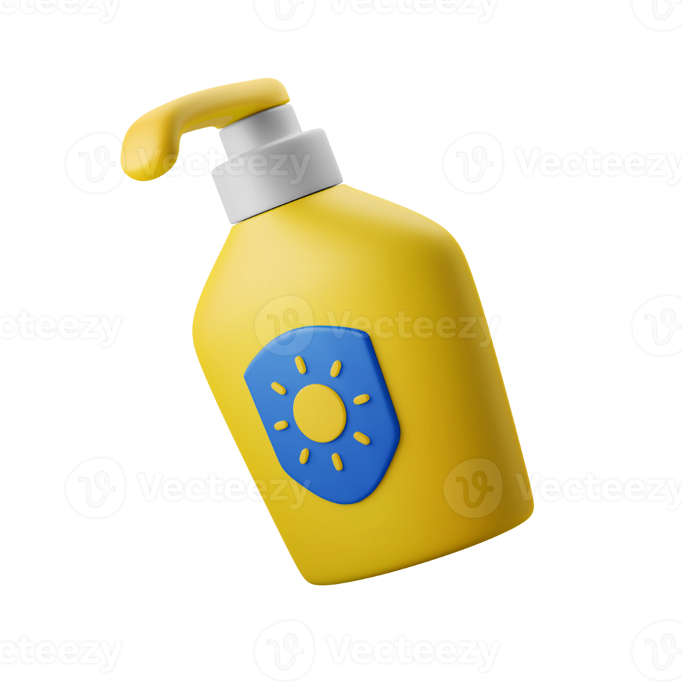 sunblock skin lotion 3d icon illustration png