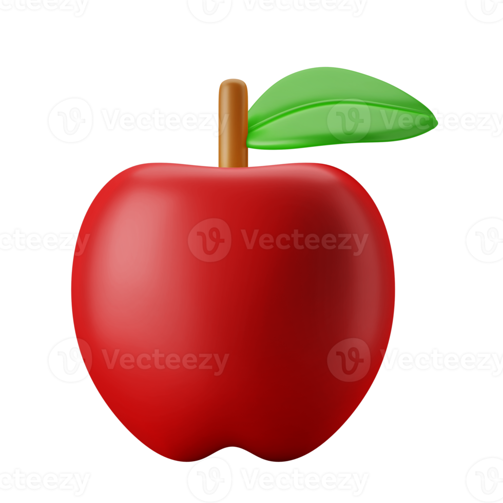 pomme fruit éducation symbole 3d icône illustration png