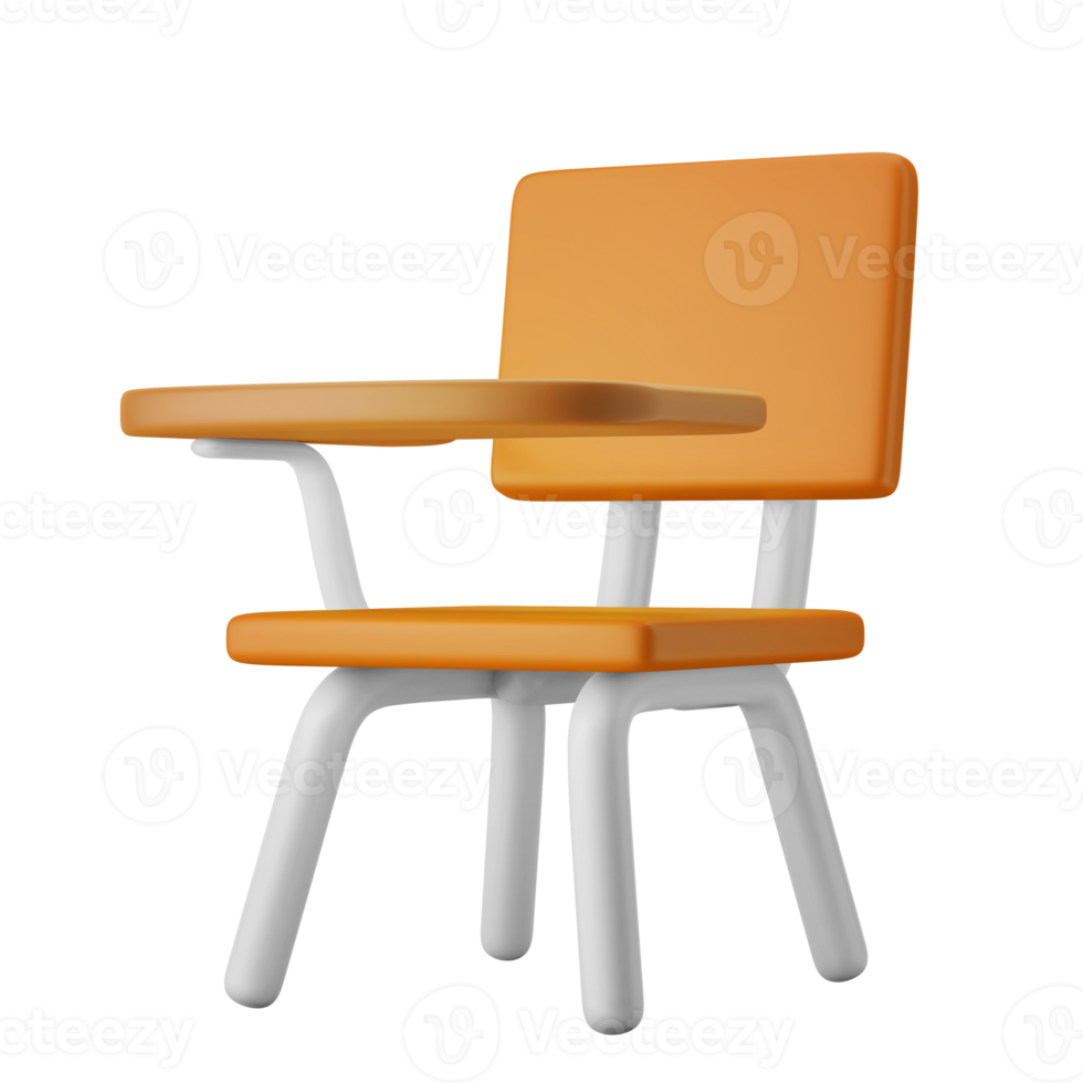 school class study desk with chair 3d icon illustration png