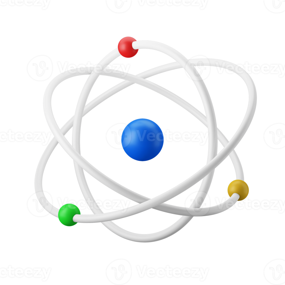 Atom-Wissenschaftsklassensymbol 3d-Symbolillustration png