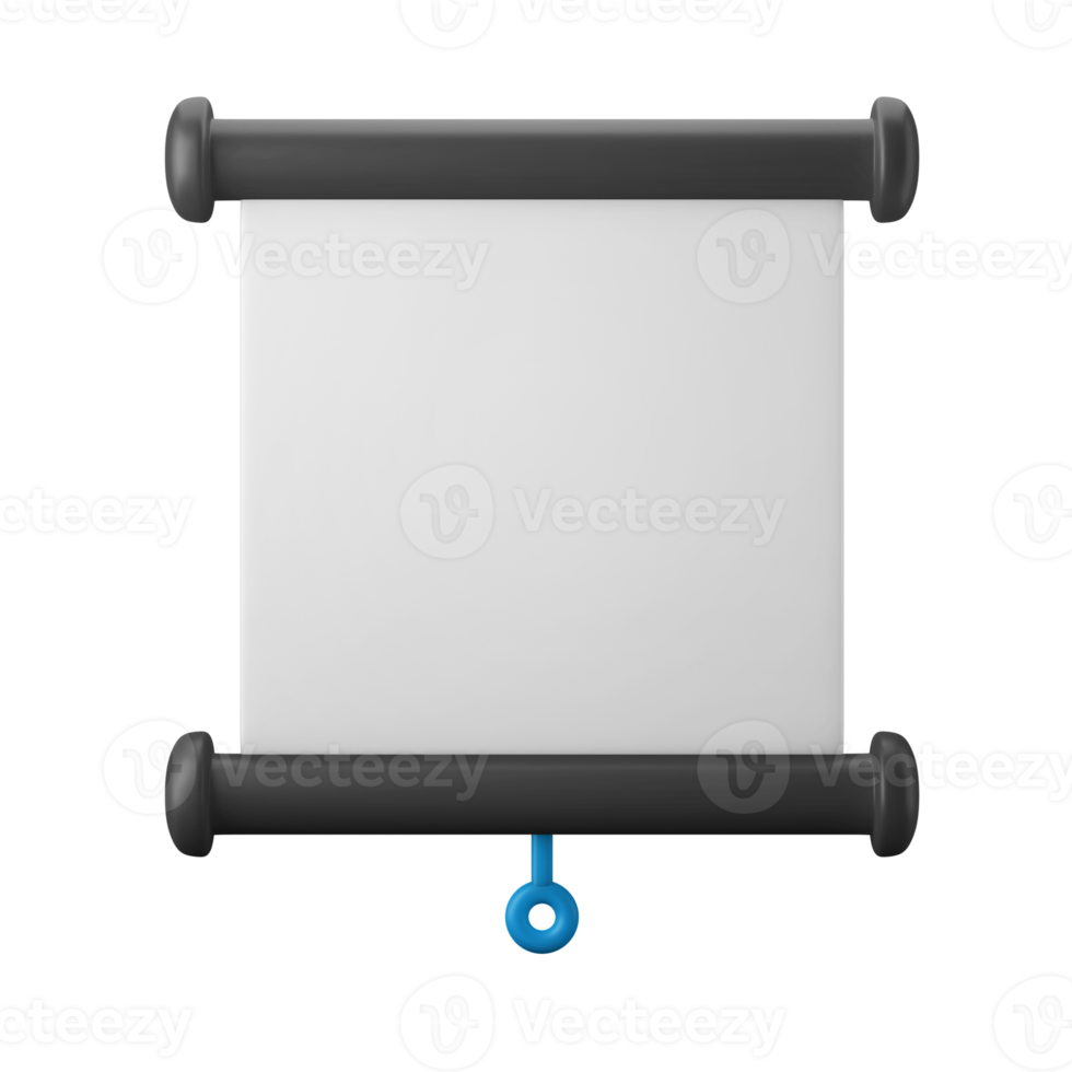 presentation roll up paper board 3d icon illustration png