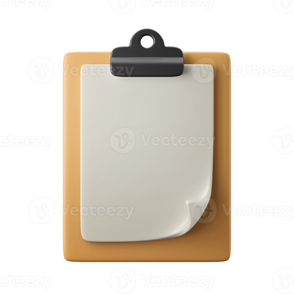 clipboard note taking paper 3d icon illustration png