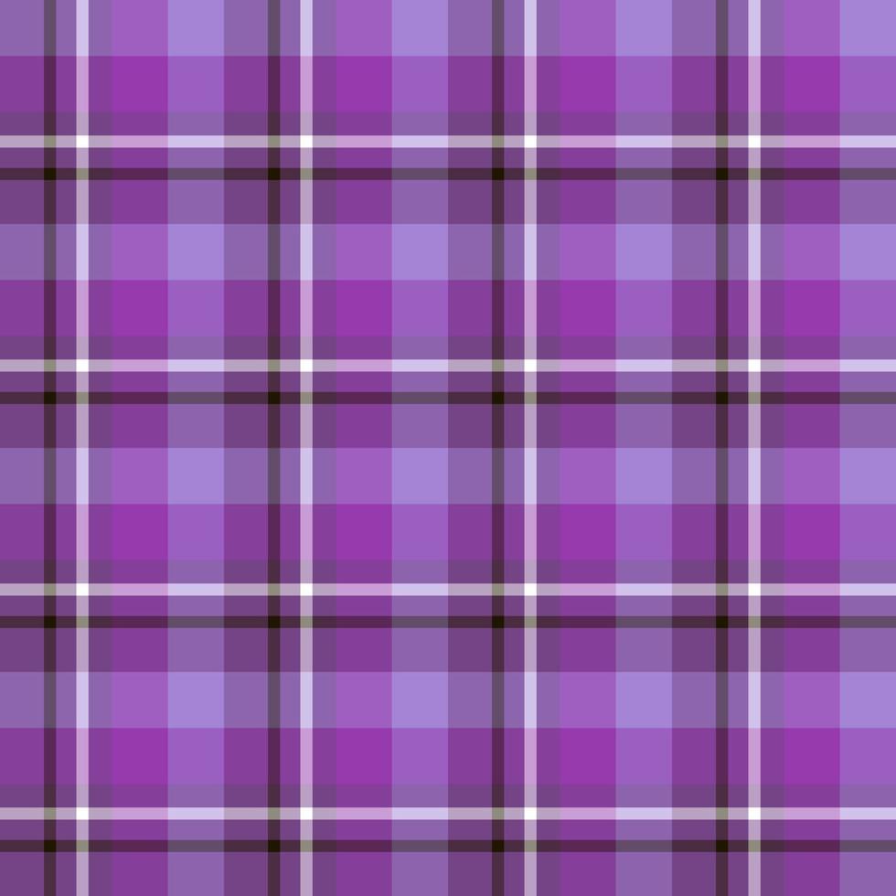 Seamless pattern in purple, black and white colors for plaid, fabric, textile, clothes, tablecloth and other things. Vector image.