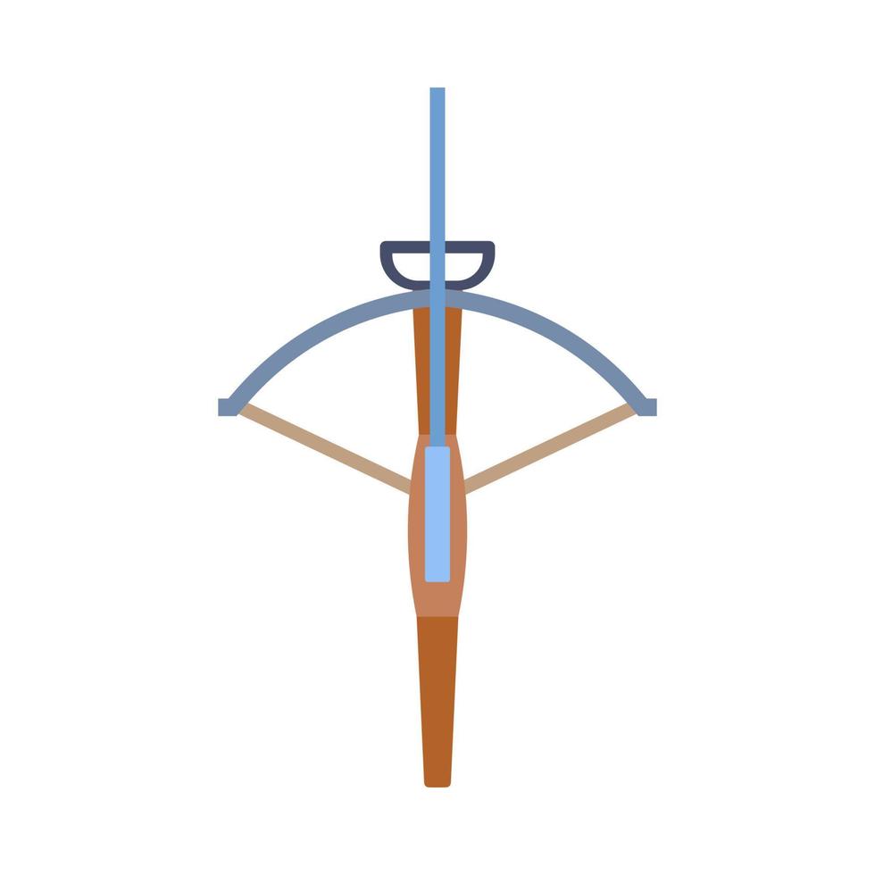 ballesta arma flecha vector icono aislado blanco ilustración. tiro con arco antigua medieval símbolo caballero