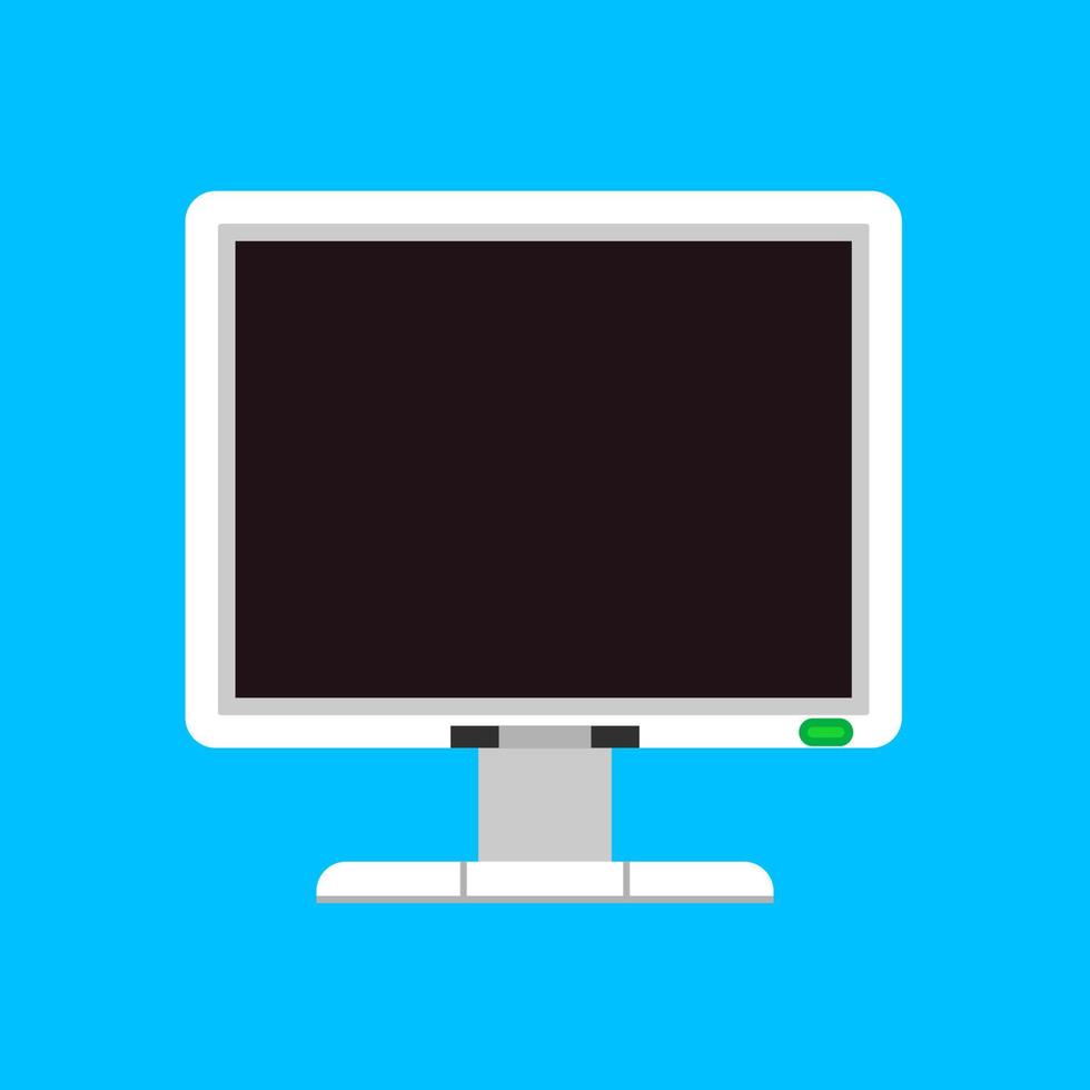 icono de vector de computadora de pantalla de monitor. mostrar equipos de dispositivos electrónicos planos. vista frontal de la pc de negocios de oficina