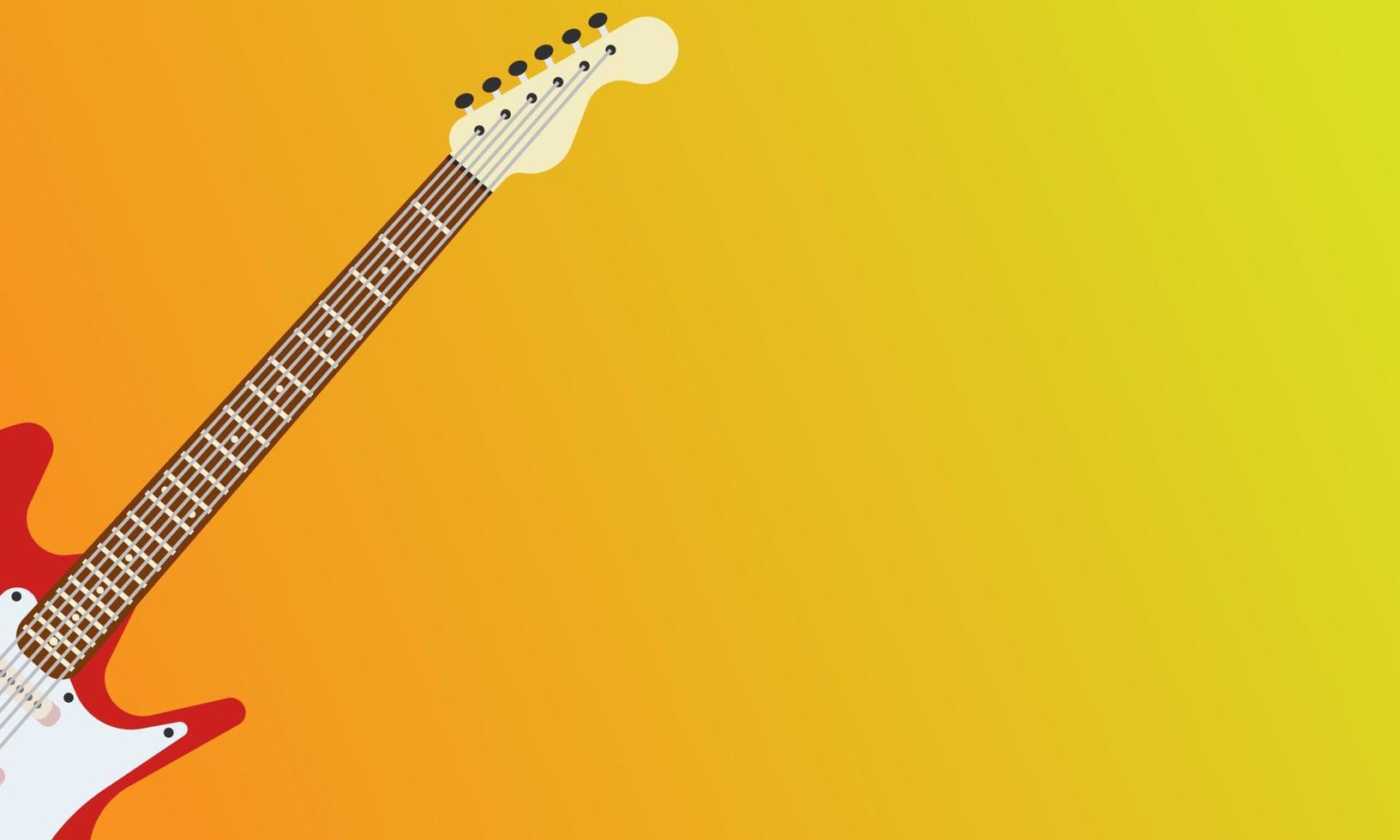 ilustración de música rock de vector rojo eléctrico de guitarra. instrumento musical fondo blanco aislado. sonido cuerda diseño objeto equipo bajo