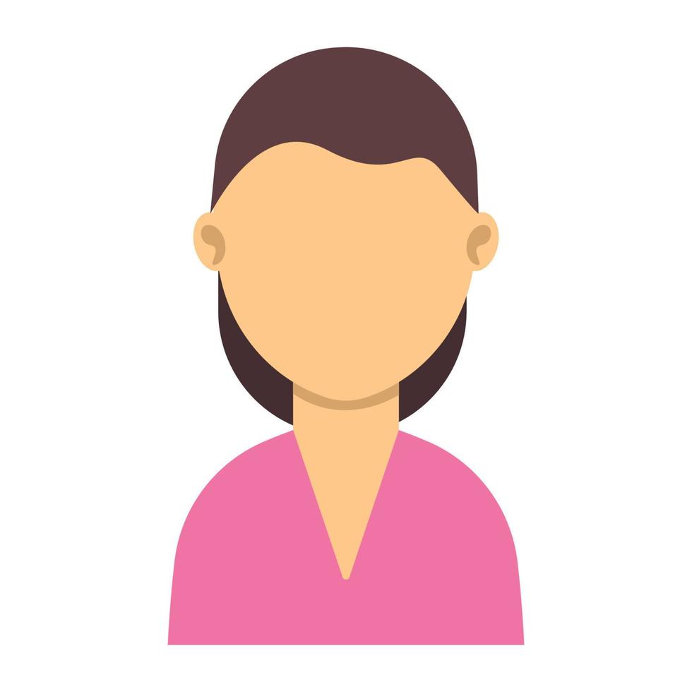 Woman avatar person female vector illustration icon character. Face portrait woman avatar cartoon girl user. Human profile isolated white adult icon. Office headshot employee face head clipart