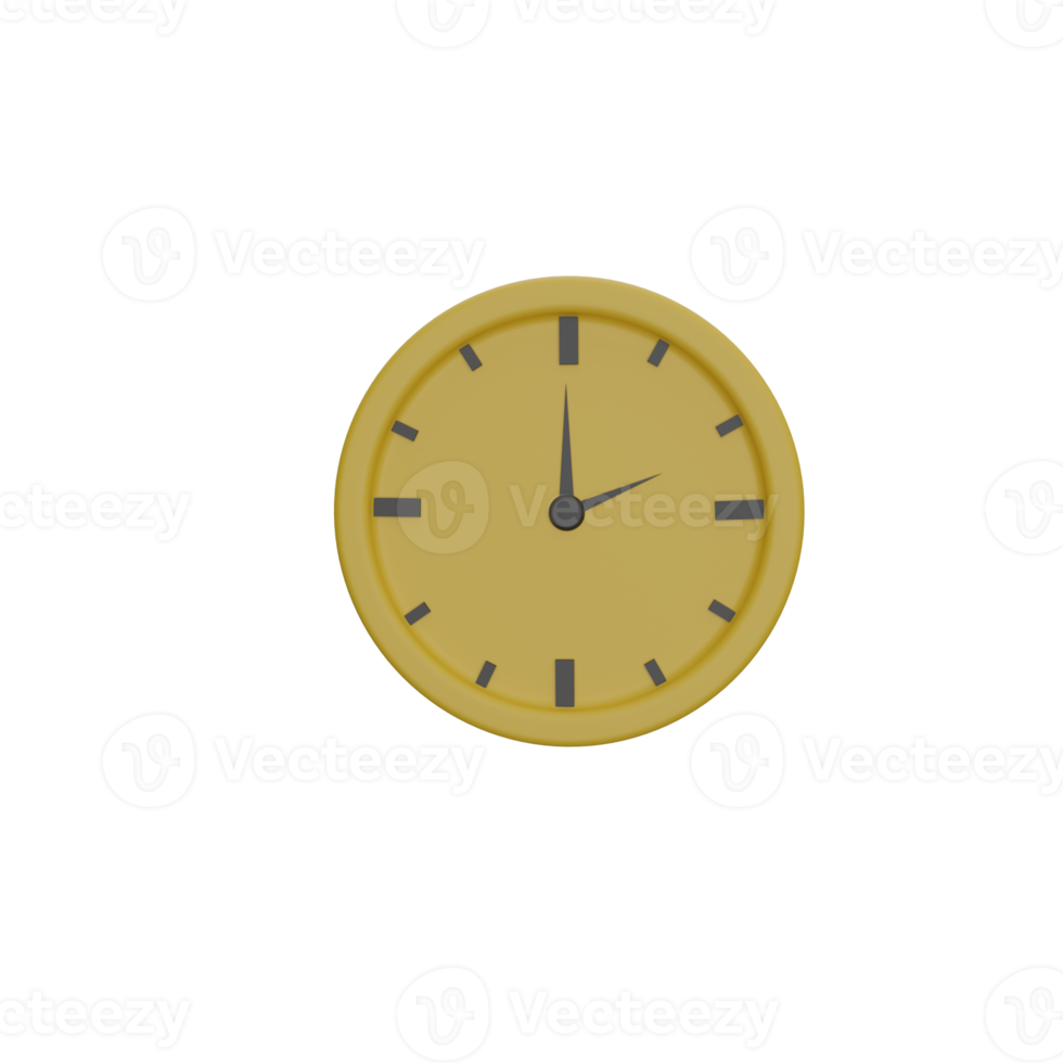 horloge jaune 3d png