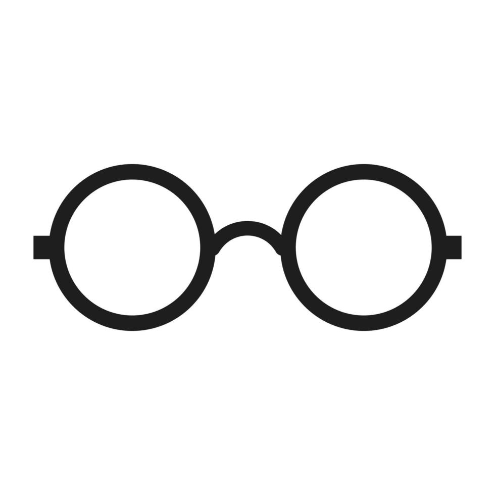 Ilustración de icono de vector de accesorio de moda de gafas. ojo gafas de sol marco de estilo blanco aislado. objeto de visión de lente de icono óptico de gafas retro. espectáculo silueta hipster elemento símbolo vista