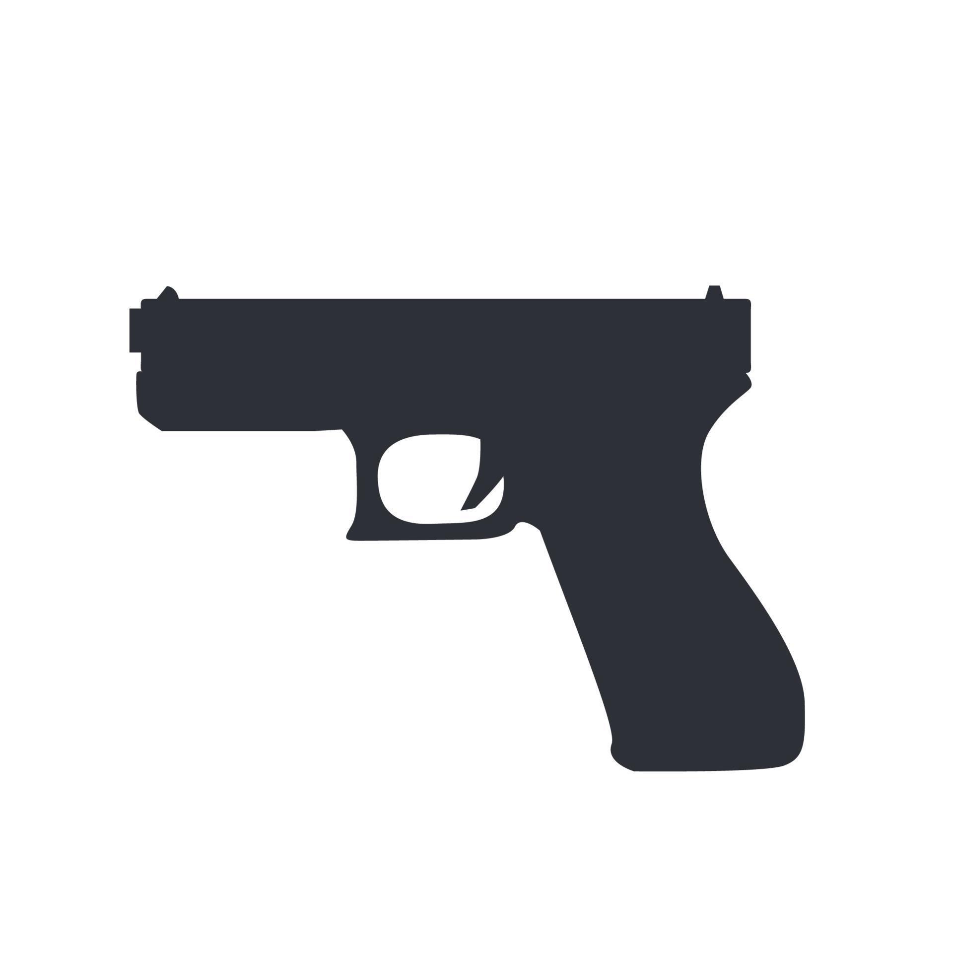 Pistol gun weapon vector illustration black crime handgun. War pistol ...