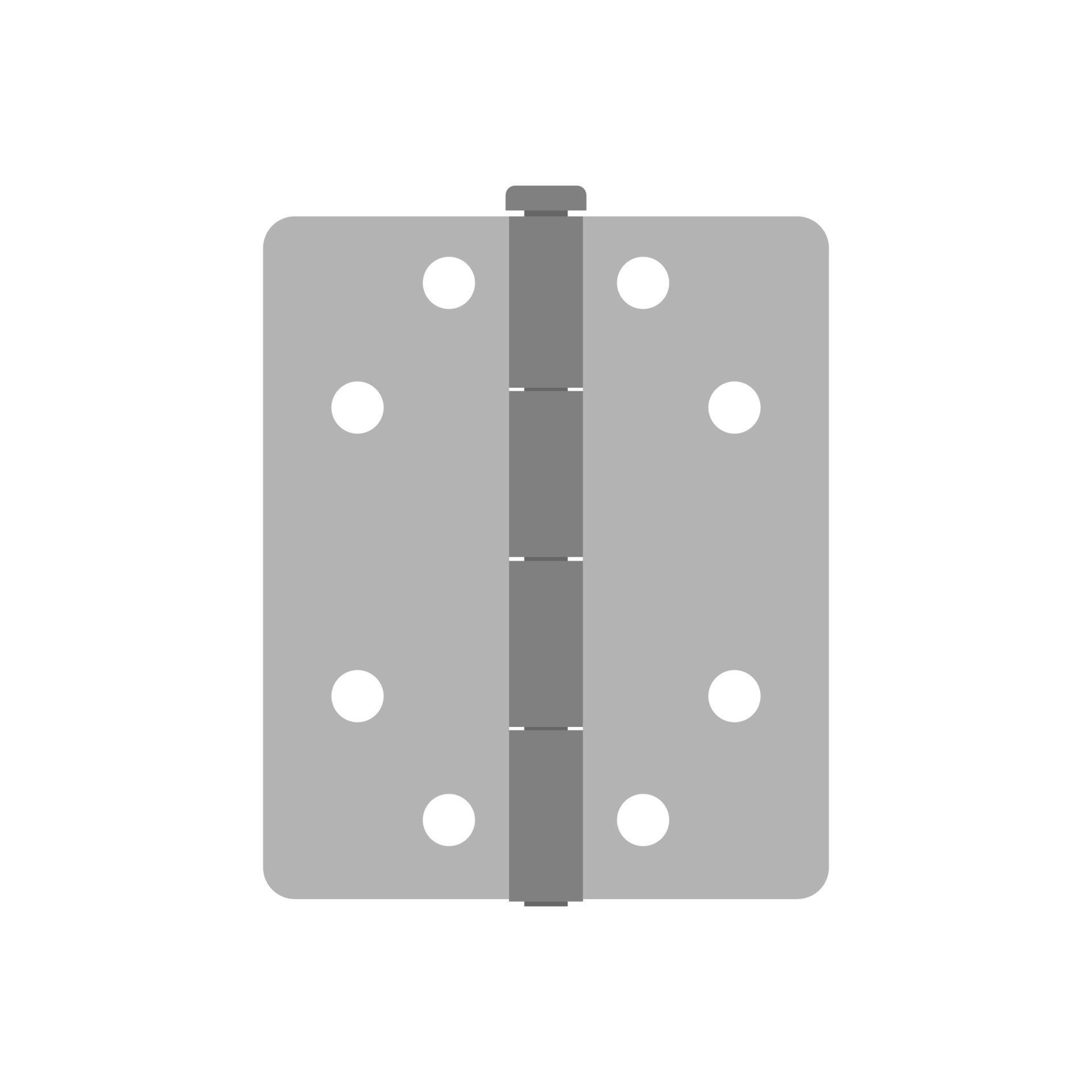 Door hinge design front wall interior isolated white installation