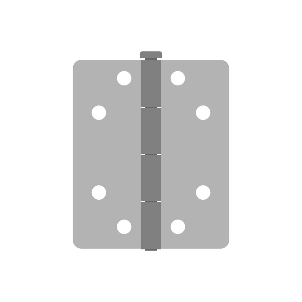 Door hinge design front wall interior isolated white installation. Vector double icon structure gate house