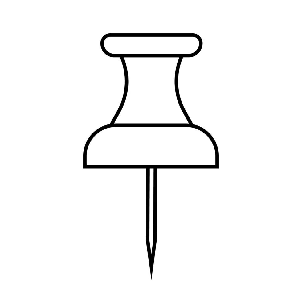 Thumbtack vector icon illsutration office pin outline. Paper tack sign