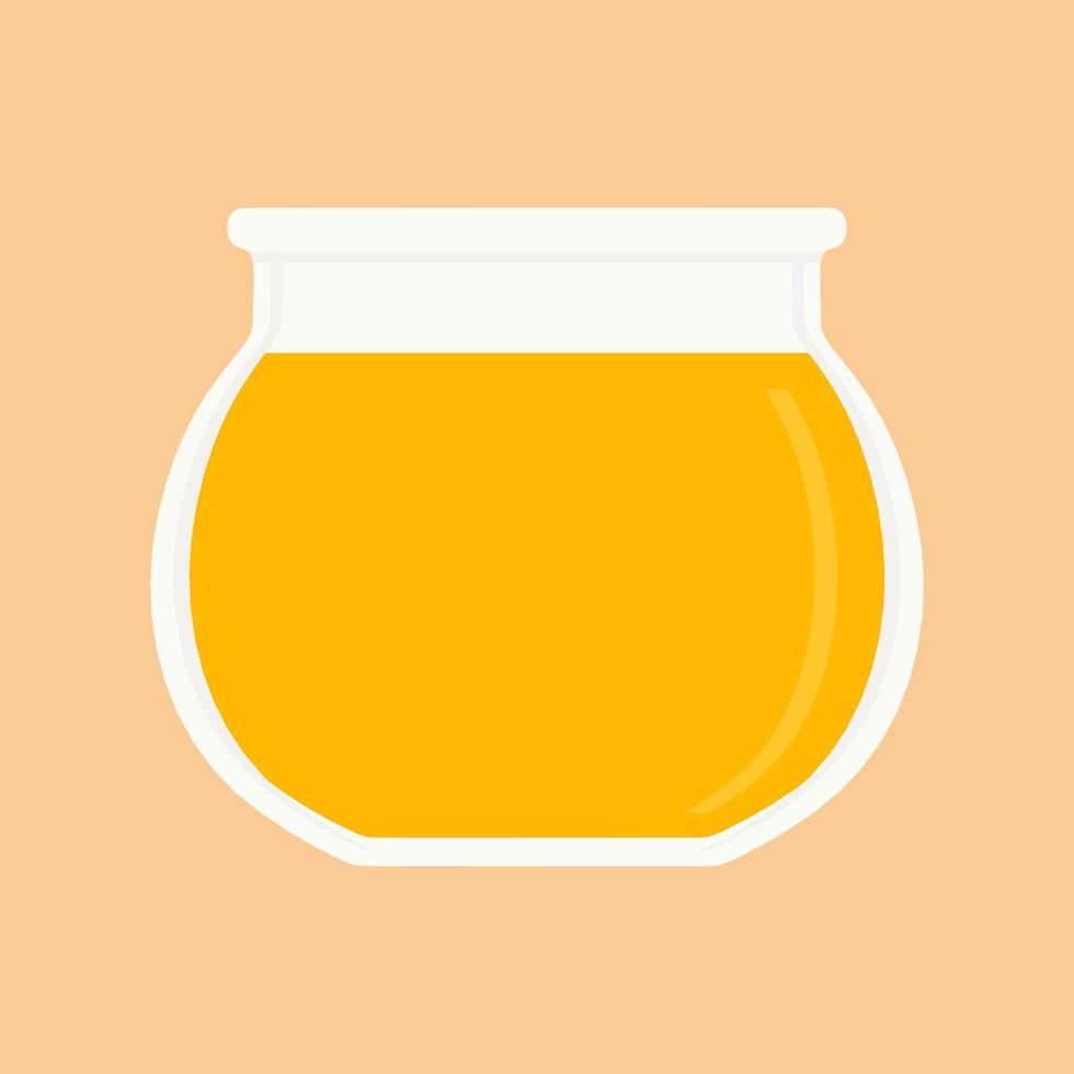 Honey Jar yellow ingredient product bee nectar. Farm pot food organic vector