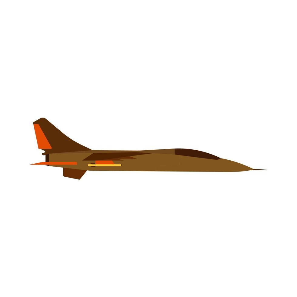 Attack aircraft side view green vector icon. Aviation flight transport with weapon. Speed power vehicle warfare