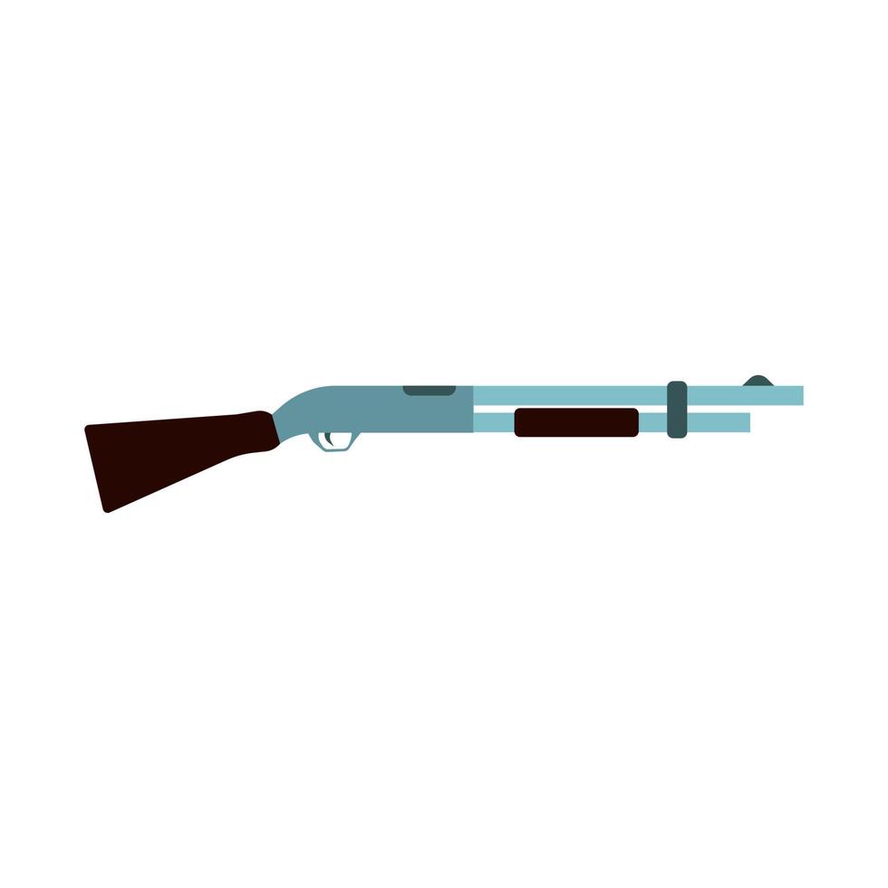 Shotgun illustration rifle vector icon. Hunting gun weapon barrel target. Munition brown simple caliber duck