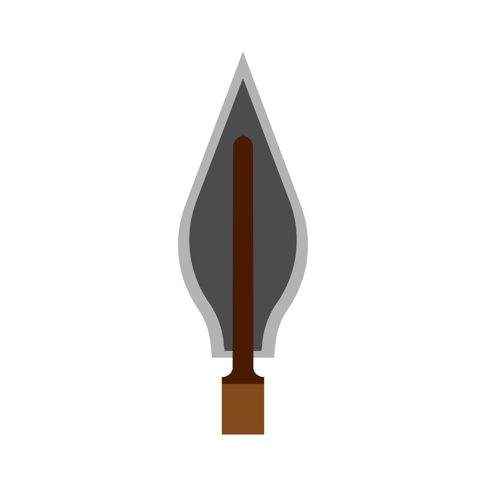 Arowhead bow flat vector shape element archery. Tribal weapon icon retro
